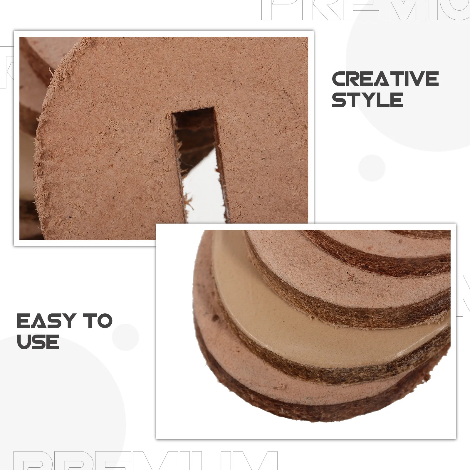 15Pcs 소가죽 핸들 와셔 나이프 핸들 스페이서 나이프 제작 수리 DIY 공예용 사각형 구멍 미끄럼 방지 디스크