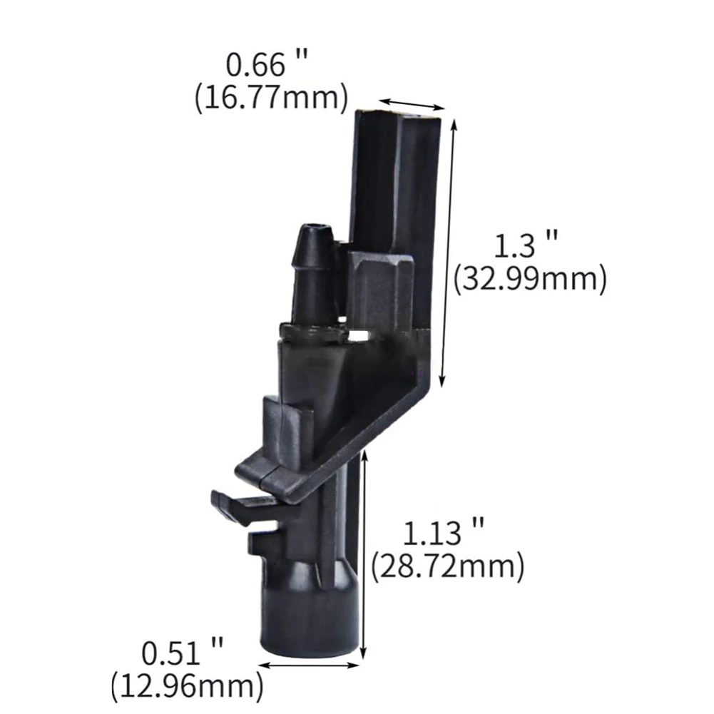 

Front Washer Nozzle 2Pc 68.5mm Length Black Car Accessories Car Front Windscreen Plastic 1Set For Windscreen 2022