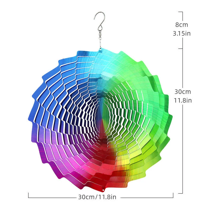 Girandola A Vento Arcobaleno In Metallo – Decorazione Da Giardino 30,5 Cm, Acciaio Inox - 5