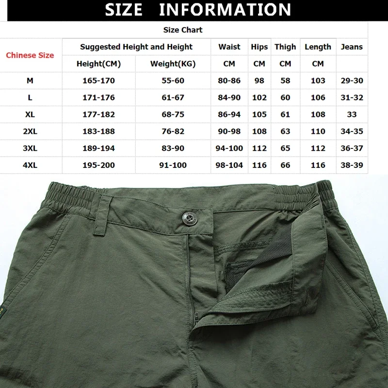 2023 Outdoor Waterproof Tactical Cargo Pants Men Breathable Summer Casual Army Military Long Trousers Male Quick Dry Cargo Pants