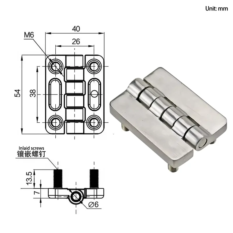 304 Stainless Steel Screw Hinge For Industrial Electrical Equipment Electric Control Cabinet Door Frame Hinge