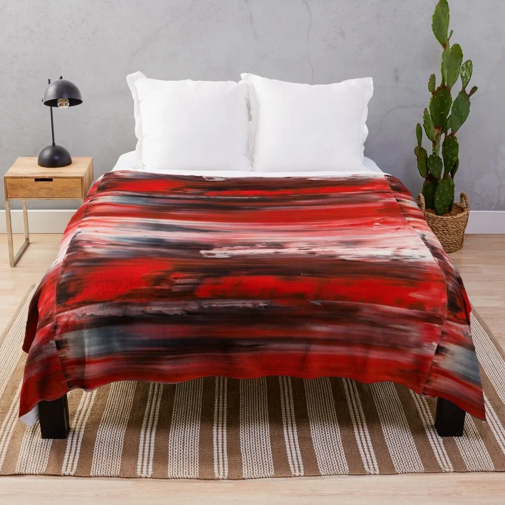 

Abstract artwork #2 - Black, white, red waves Throw Blanket Bed linens Decoratives Nap Blankets