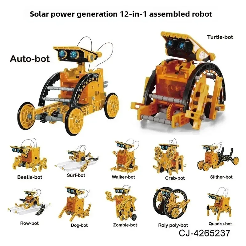 Kids DIY Assembly 12-in-1 Solar Powered Robot Educational Fun Science Smart Toy From Mainland China 1Set