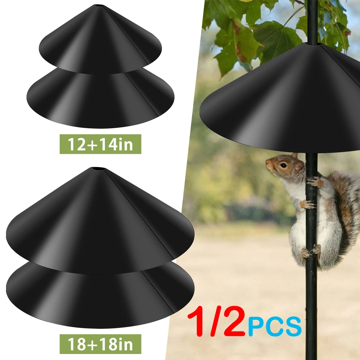 12/18inch Squirrel Baffle Wrap Around Squirrel Proof Baffles Universal Baffle Anti Rust Raccoon Proof Bird Feeder Guard