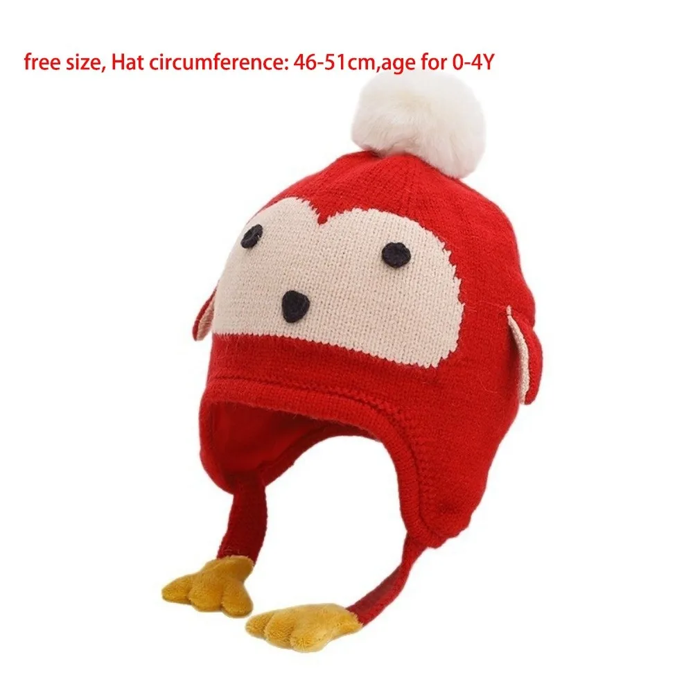 New Pompom Pullover Cap Windproof Warm Beanie Hat Coldproof Infant Knitted Cap Outdoor Sports