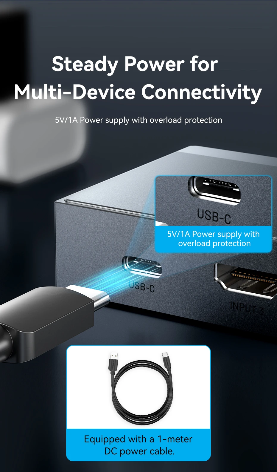 HDMI 2.1 Splitter Switch 8K 60Hz 4K120Hz 3 in 1 out for TV Xiaomi Xbox PS5 Set T