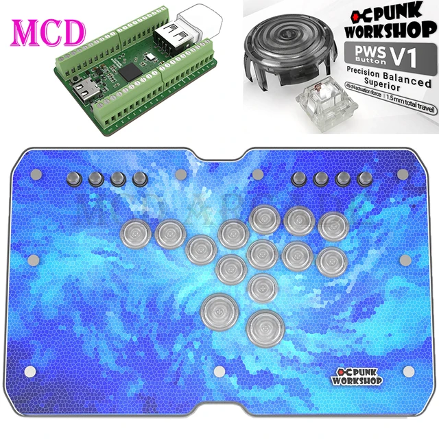 Punk Workshop Ultra Thin HitBox With 3 SOCD Mode Fighting Stick