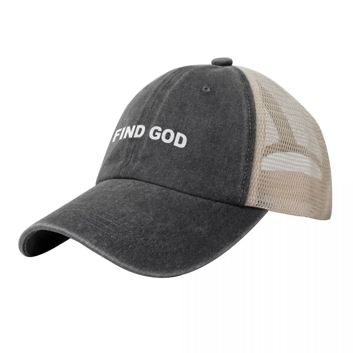 Find God Cowboy Mesh Baseball Cap Beach New In The Hat Bobble Hat hard hat Hats Man Women's