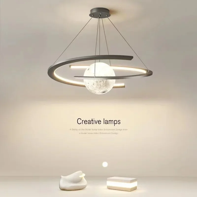 Double Semicircle Style Living Room Led Pendant Lights Simple Style Modern Main Lamp Nordic Minimalist Designer Bedroom Lighting