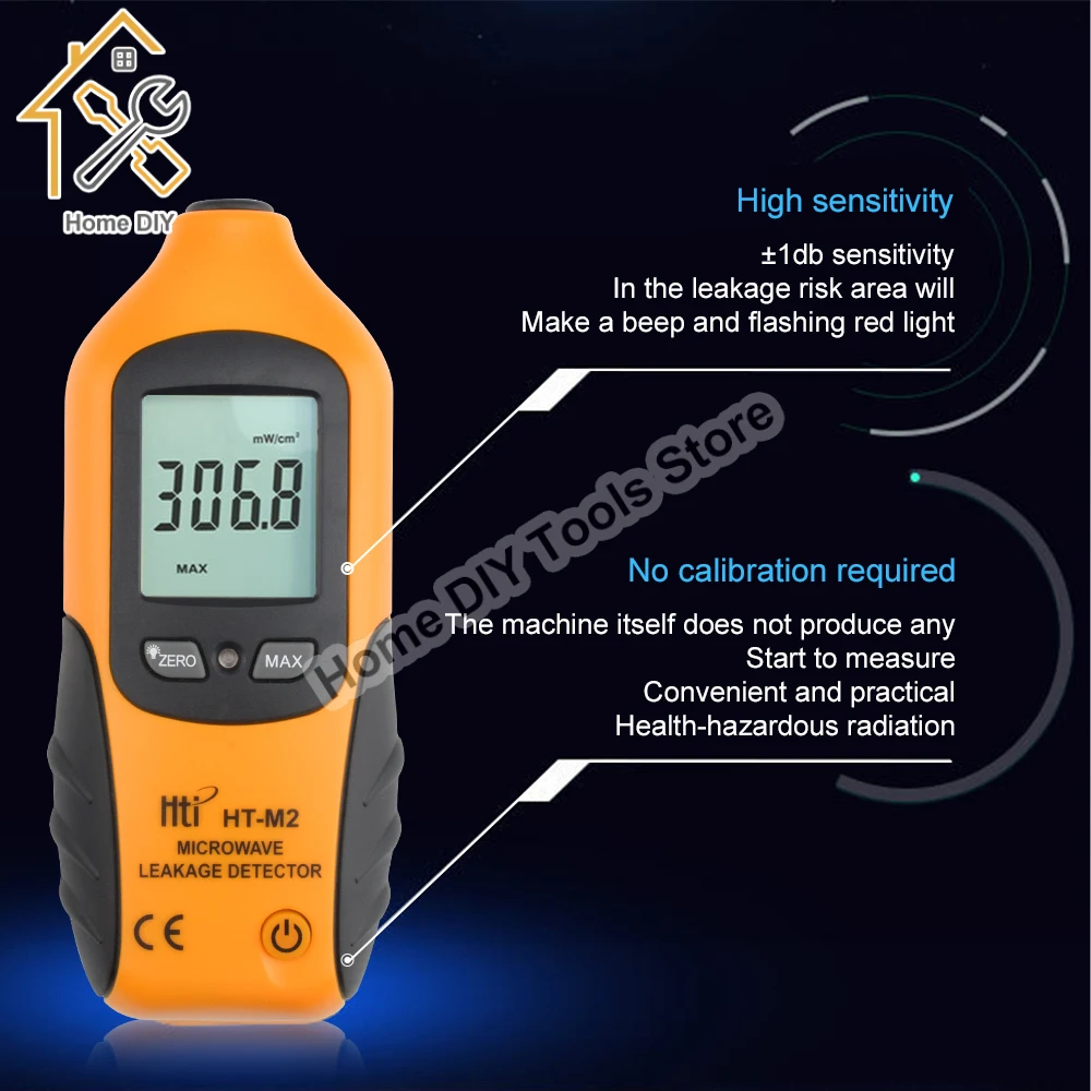 HT-M2 Microwave Leakage Detector Digital LCD Display Radiation Meter 0-9.99mW/cm2