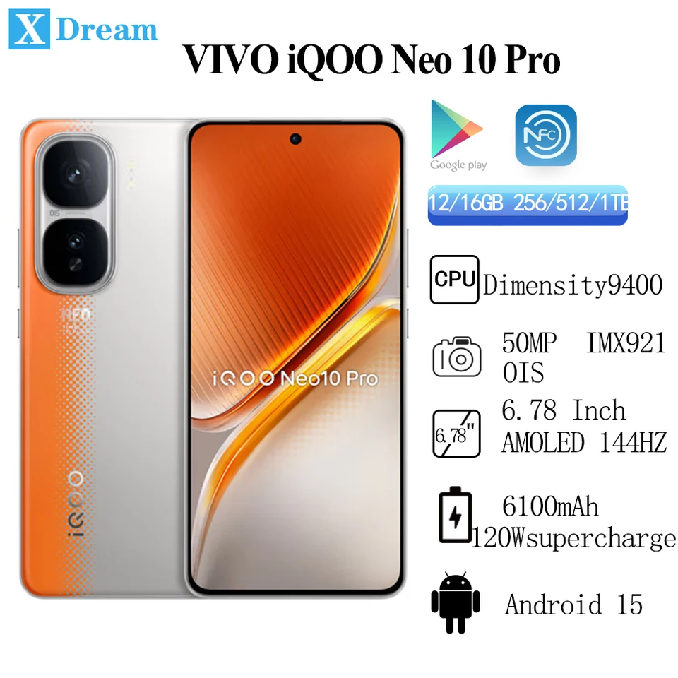 China Version Original VIVO iQOO Neo 10 Pro Dimensity 9400 6100mAh