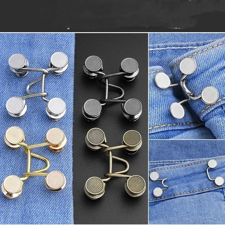1/2/4/8Set Waist Tightener Buckle Adjustable Nail-free Jeans Button Pin Pants Snap Fastener Detachable Clothing Pant Sewing Tool 2