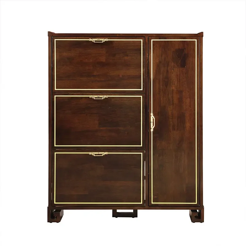 

Pqf Solid Wood Porch Shoe Cabinet Door Ultra-Thin Tilting Shoe Cabinet