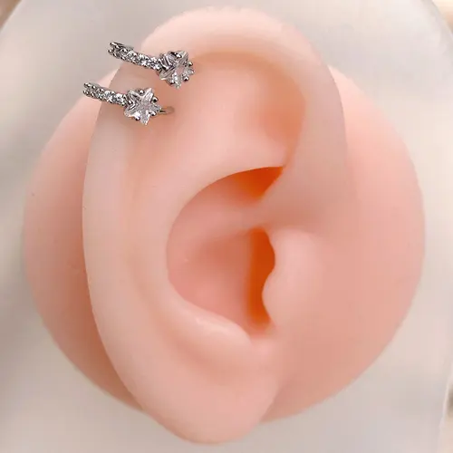 패션 스타 하트 CZ 코 립 귀 후프, 셉텀 후프 코 링, 크리스탈 피어싱, 귀 이주 연골 귀걸이, 바디 쥬얼리, 1 개 4