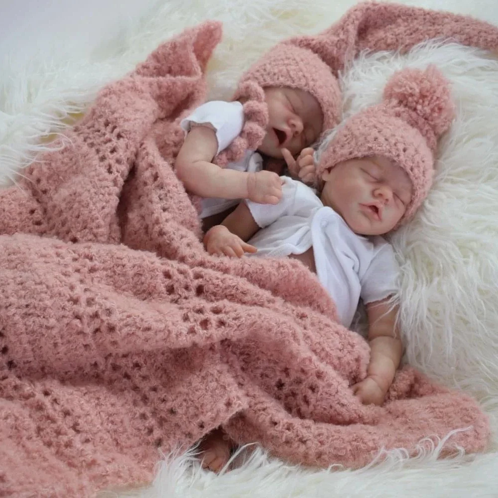 45Cm Reborn Baby Doll Twin A/B Full Body Vinile Sleeping Baby 3D Dipinto Con Venature Visibili Realistico Museneca Reborn Bebe Toys Gift