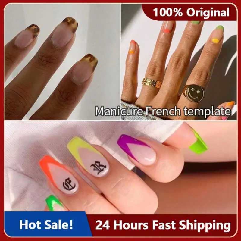 Dimensioni French Smile Cut V Line Suggerimenti A Forma Di Mandorla Manicure Edge Trimmer Nail Cutter Acrilico Francese Nails Mold