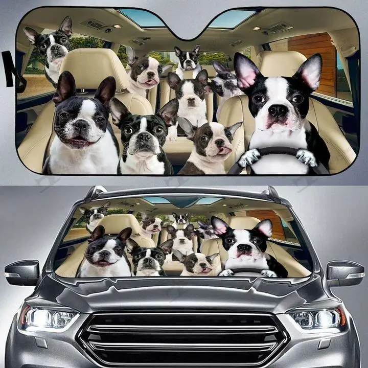 

Boston Terrier Auto Sun Shade Car Windshield Window Cover Sunshade
