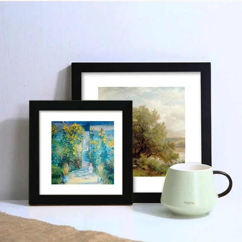Wood Photo Frame 1pc Square Wood Photo Frame For Wall Hanging 20X20 25X25cm Stand For Pictures Photo Decor Commemorative Gift