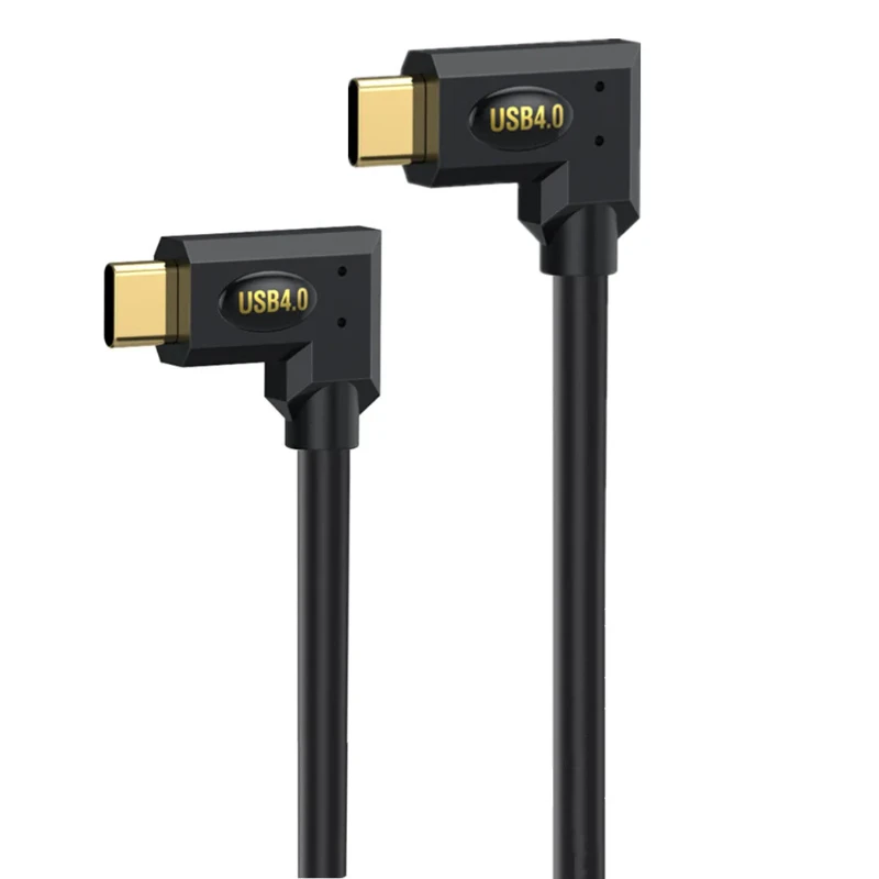 LUIRSAY 2 Connettori USB-C Angolari 90° 24Pin 240W 40Gbps, Adattatori Sottili Per Cavo Piatto, Adattatore A L Destro E Sinistro Per Laptop, Telefono, Nintendo Switch - Grigio - 2