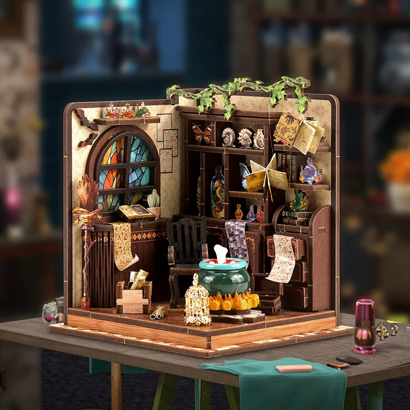 Rustic Wooden Coffee Cottage DIY Miniature Kit - Charming Home Decor & Unique Gift Idea