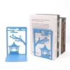 2 Pcs Color Chinese Style Gazebo Book Ends Heavy Book Stand for Parents to Child Gift Home Desk Offices Iron Book Ends Stationer 5