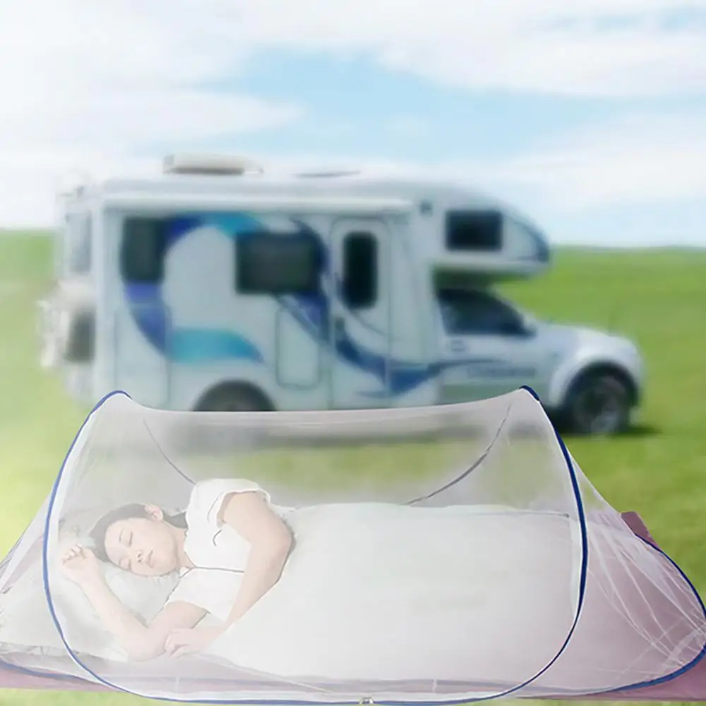 Description Picture 6 of itemFolding Bed Tent Portable Mosquito Net Outdoor Hiking Travelling Tent Indoor Dormitory Single Bed Mesh Tent Camping Fly Net Tent
