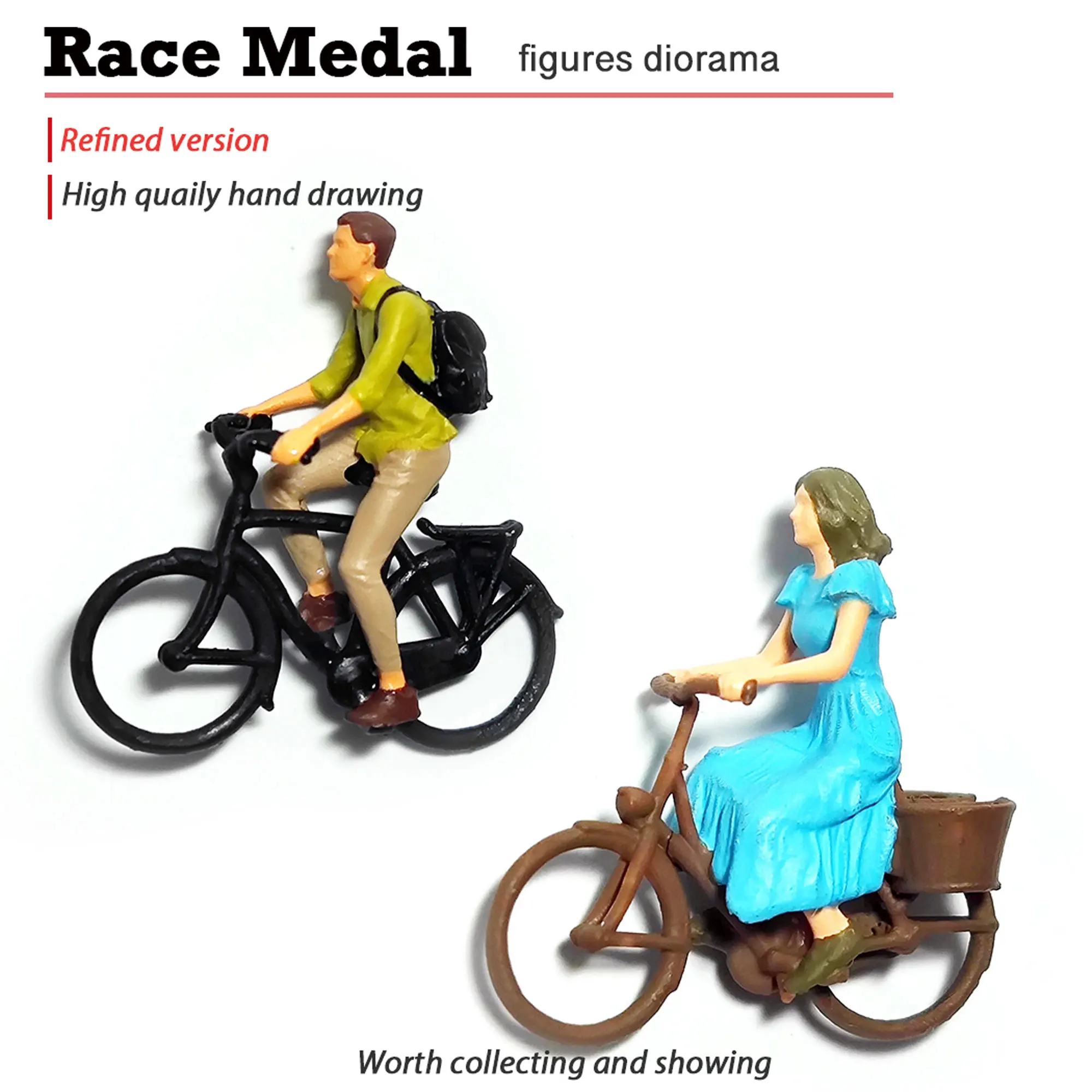 

RACE MEDAL1:87 Miniature Mini Park Bike Girl Trend Boy bike Spring Outing model toy Adult hand model