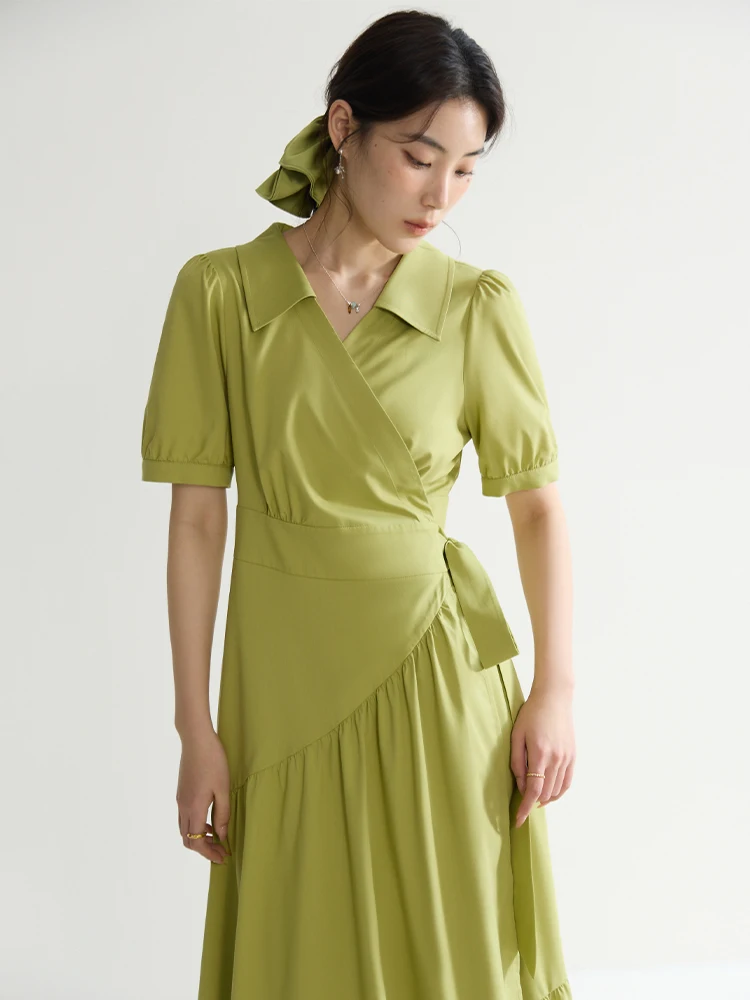 DUSHU Summer Mambo Hepburn Style Elegant Wrap Around Slim