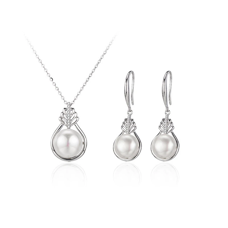 

New New Women Silver Color Pearl Necklace Fashion Synthetic Shell Beads Plant Pendant Necklaces For Women Girl Birthday Gifts