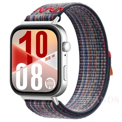 Breathable Braided Nylon Loop Strap - Comfortable Accessory Band for Smartwatch (A Blue Red)