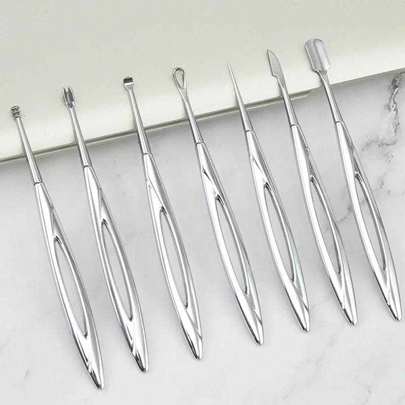 1Pcs Nail Art Pusher Dead Skin Remover Nail Cuticle Trimmer Manicure Stainless Steel Art Face Skin Care Tool manicure tools nail art pusher nail manicure tools manicure pedicure tools cuticle pusher dead skin remover