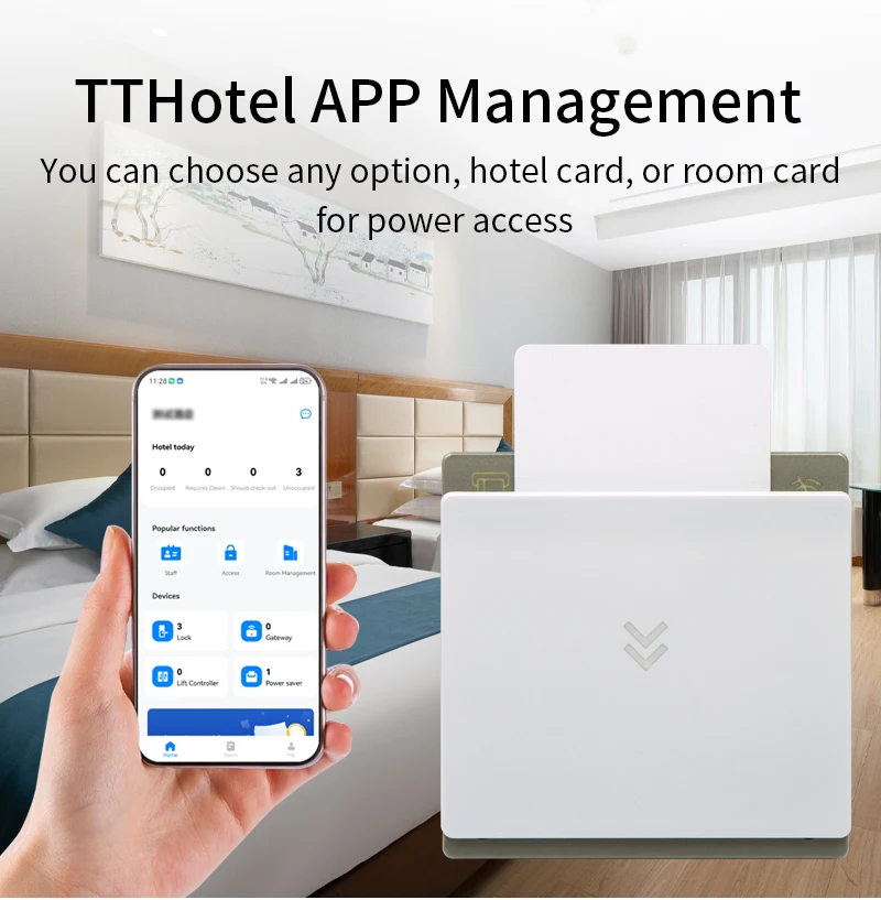 ES3-Wifi TTLOCK TTHotel Power Saver Energy Switch 13.56Mhz S50 RFID Card App Con