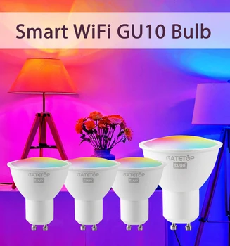 Tuya GU10 LED Bulb Rgb Smart Light Dimmable Gu10 6W WW CW Wifi Led Magic Lamp AC 110V 220V 110V Work with Alexa Google Home