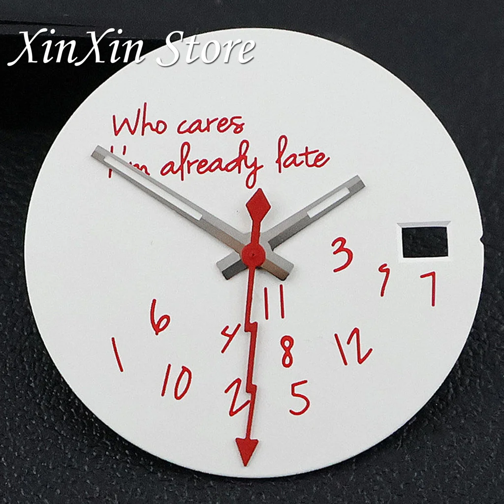 Sleek Red 28.5mm Watch Dial with Lightning Second Hands