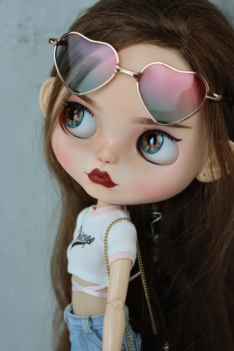 For Blythe Doll Clothes Jeans Pants for Ob24 Ob22 Azone Dolls Outfit Tight Shirt