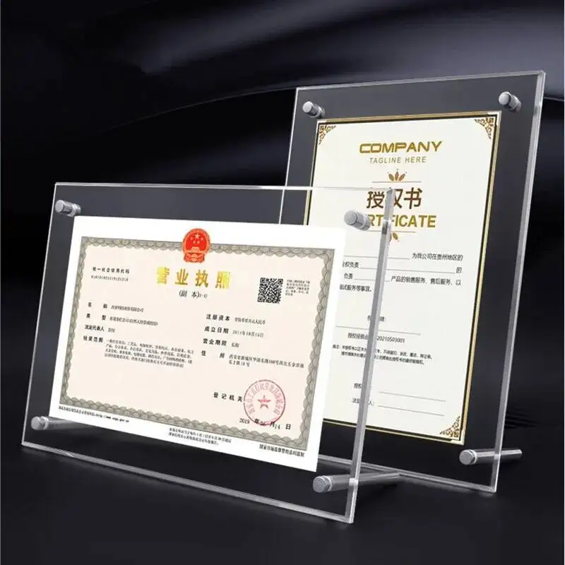 1sets A4 Tisch Acryl Schild Halter Display Stand 8,5x11 Zoll Bild Foto Dokument Poster Rahmen Menü preis Liste Halter – Detail 5