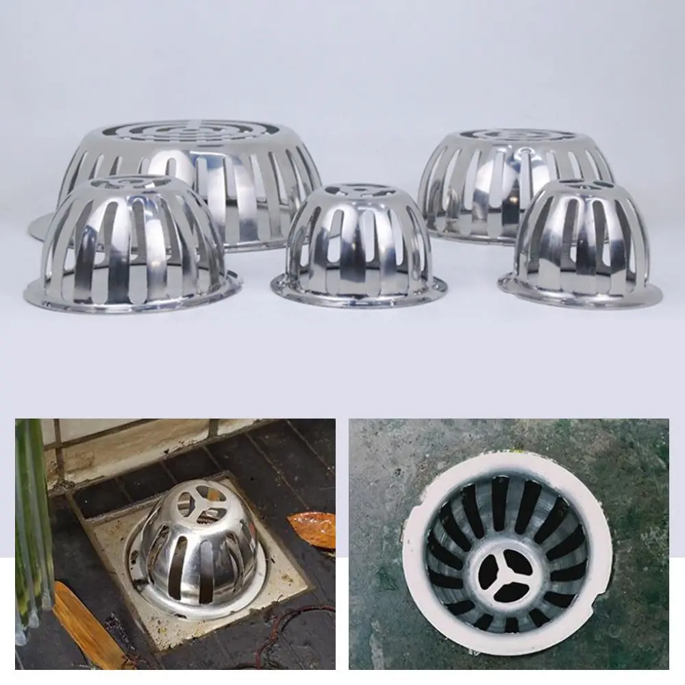 

Balcony Roof Floor Drain Stainless steel Round Large Displacement Anti-blocking Filter Screen Cover Outdoor Floor Drain