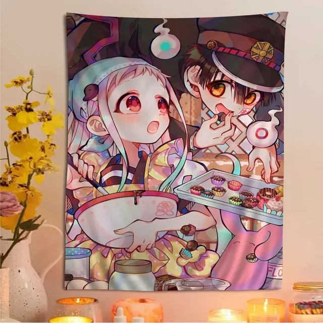 Anime Toilet Bound HanCabo Kun Tapisserie, Hiphelicopter Flower Wall Carpets, Dortoir Decor, Home Decor 2