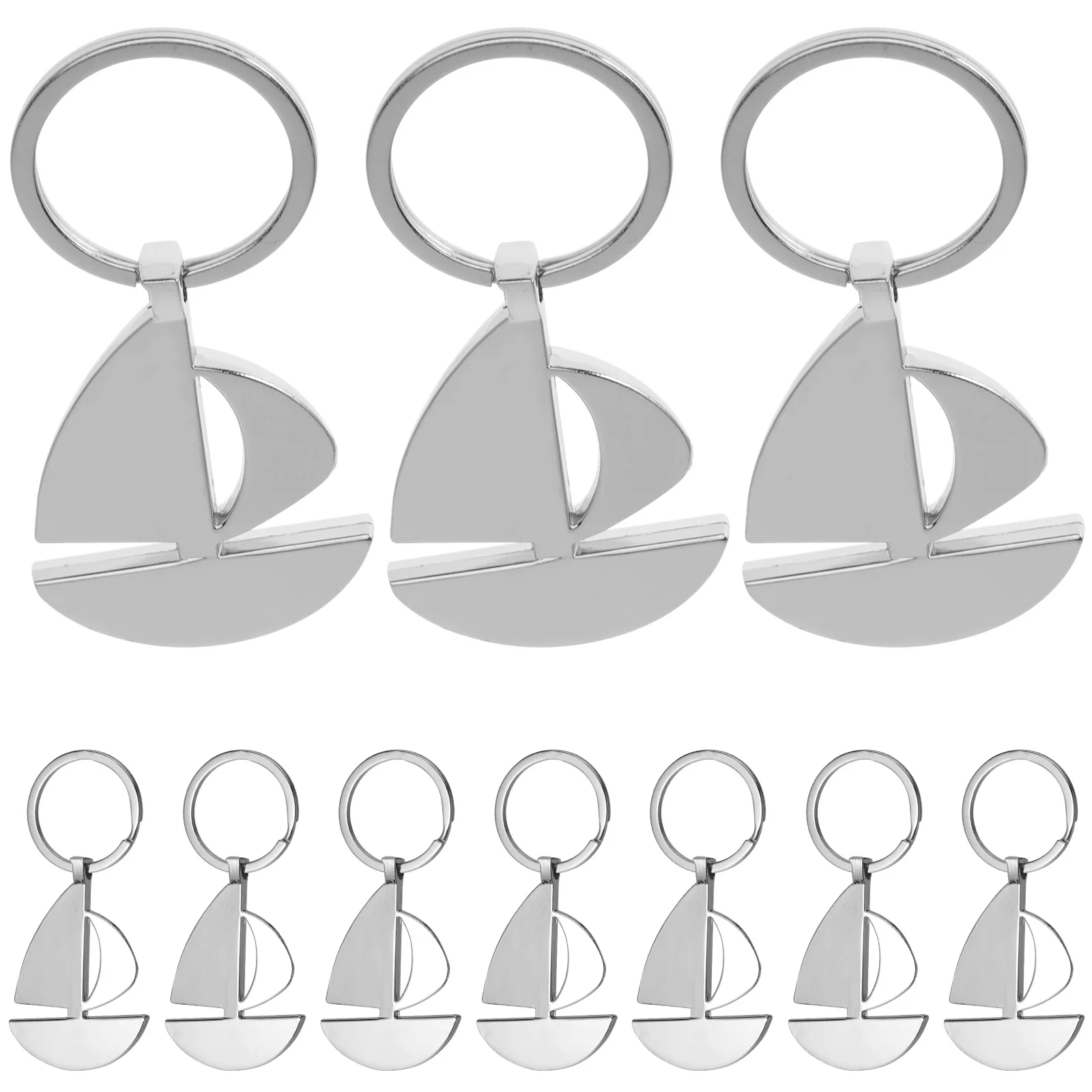 

10 Pcs Lovely Keyring Rings Silver Personality Metal Creative Gift Keychain The