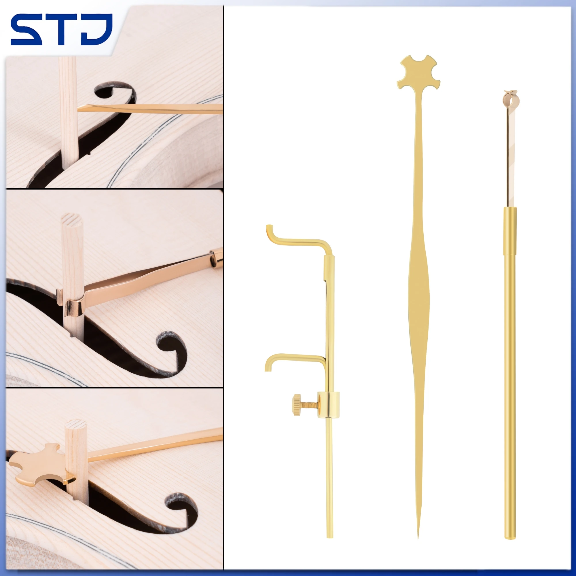 Violin Cello Sound Post Viola Bass Soundpost Gauge Measurer & Retriever