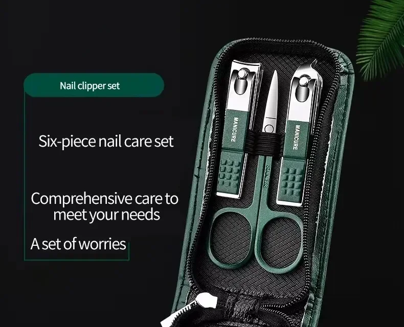 6Pcs/Set Nail Clipper Pedicure Set Manicure Set Personal Nail Care Tools Kits Stainless Steel Nail Clipper Sets Gift