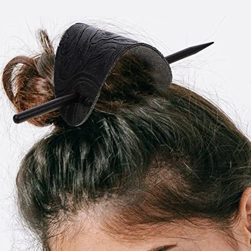 

1PC Hair Accessories Celtic-Viking Hair Pins Knot Hair Clip Vintage Hair Barrettes Bun Holder Leather Hair Stick Ethnic Style