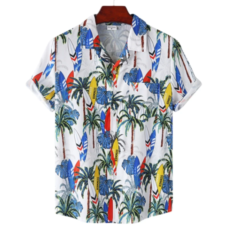 thumbnail image 1 of Camisas de isla marina tropical para hombre, ropa con impresión 3D, camisas hawaianas de playa, blusas de manga corta Y2K, ropa vintage, blusa con solapa, 1 of 5