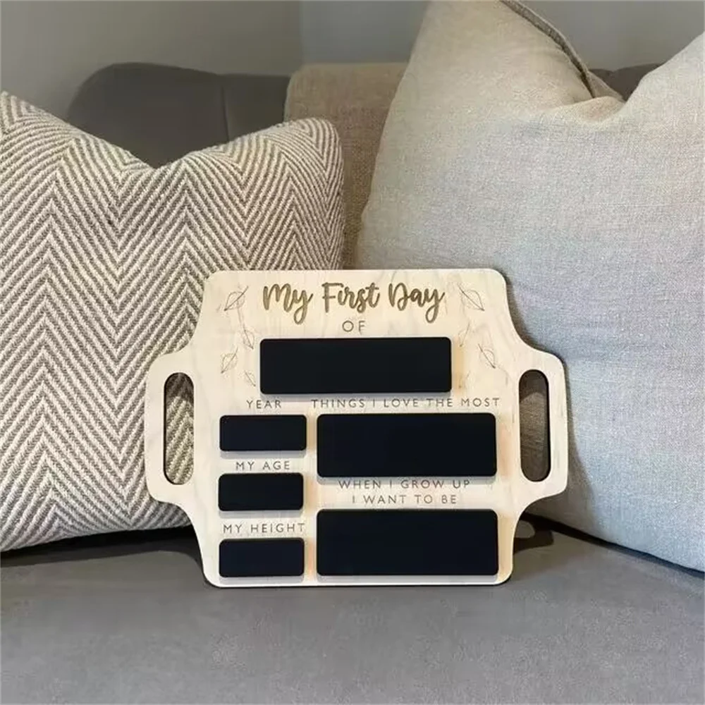 First Day of School Sign Portable Hang Back School Blackboard Sign Personalized First Day of Name Chalk Board