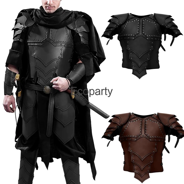 Armadura de cuero PU de caballero Guerrero para hombre, armadura vikinga  Medieval, cuerno pirata, piel, hombreros, Halloween, Carnaval, disfraz de  Cosplay - AliExpress