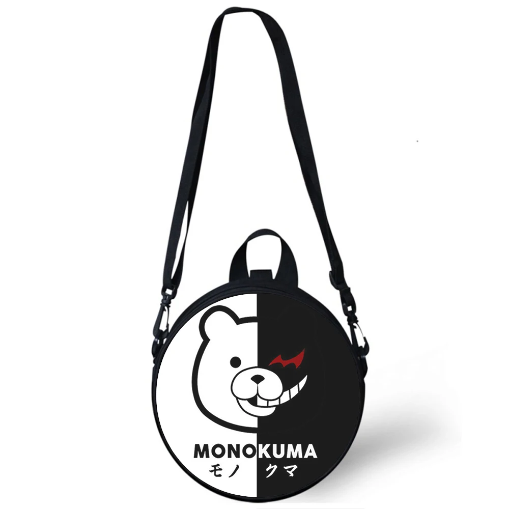 

Danganronpa Monokuma anime Child kindergarten Bag 3D Print Crossbody Shoulder Bags School Women Mini Round Bagpacks Rugtas Bag