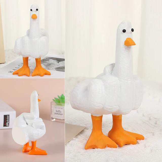 Duck You Middle Finger Duck Ornaments, Creative Decor, Resin