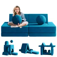 Creative Children's Foam Sofa with Spherical Modules and Tunnel Elements Foldable children's Couch 9pcs Toddler Sofa for Bedroom 1