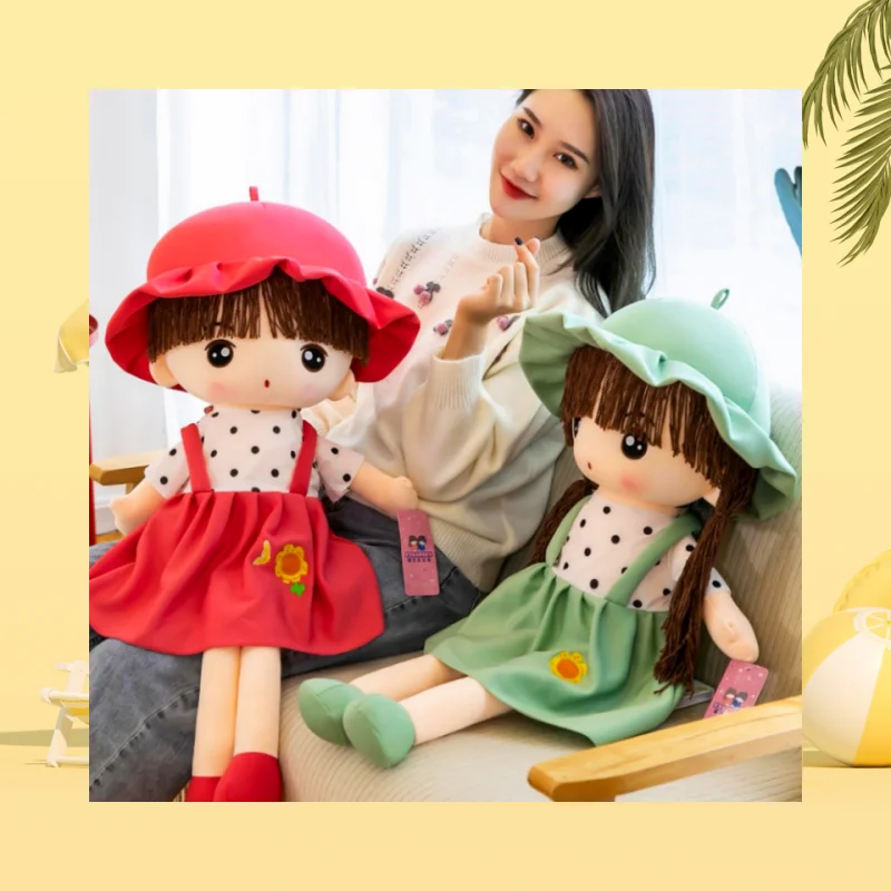 45cm Super Kawaii Plush Girl Doll with Clothes, Children's Girl, Baby Soothing Toy, Soft Cartoon Plush Children's Gift Toy Fille 2