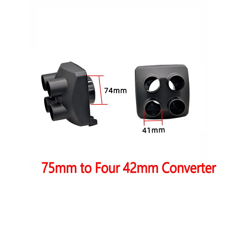 75mm 1 Outlet to 60mm 2 Outlet Converter Exhaust Pipe Connector Cover Fit Auto Air Diesel Parking Heater Truck Caravan Boat